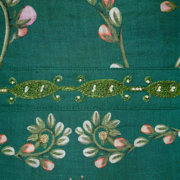 Agua by Agua Bendita Lima Esmeralda Floral Linen Maxi Dress - Picture 7 of 11